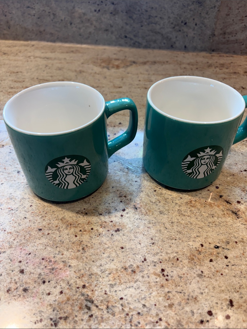 NEW Starbucks Teal Ceramic Mugs with White Interior - Set of 2 💥